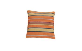 Coussin Hazan Kelim Rayures Or Orange 60 x 60 cm