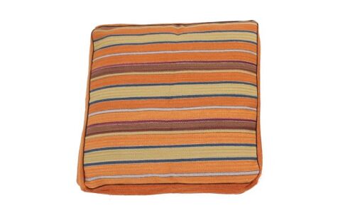 Hazan Kelim Cushion Stripes Orange Gold  90 x 90 cm