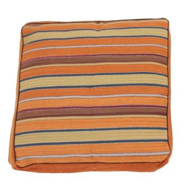 Hazan Kelim Cushion Stripes Orange Gold  90 x 90 cm