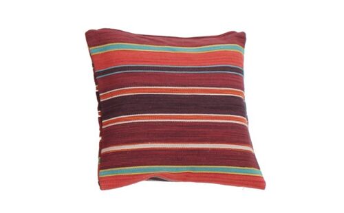 Hazan Kelim Cushion Stripes Purple Turquoise  45 x 45 cm