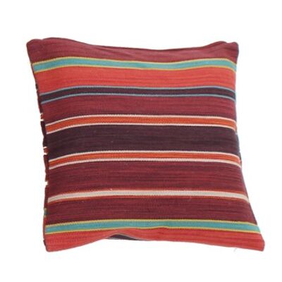 Hazan Kelim Cushion Stripes Purple Turquoise  45 x 45 cm