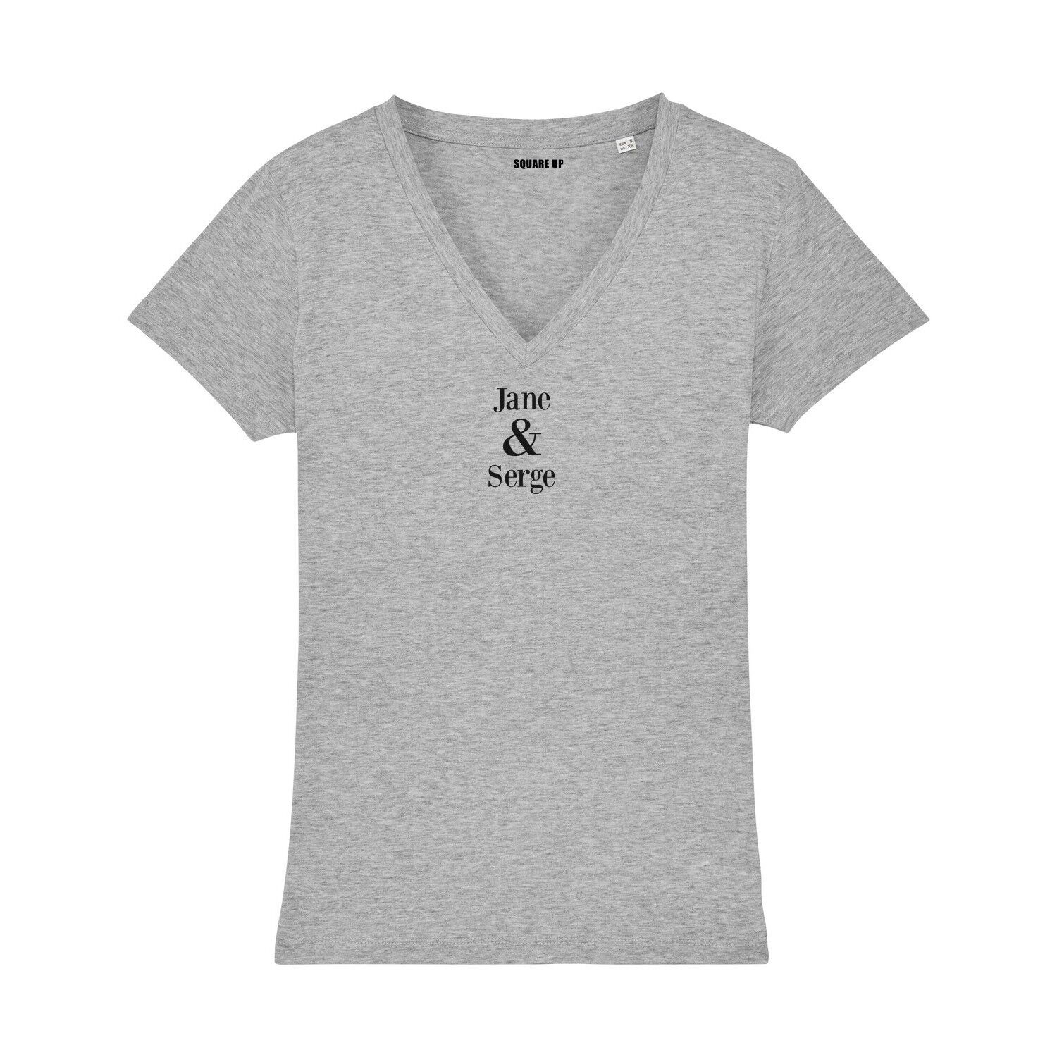 Tee shirt gris discount femme col v