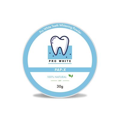 Poudre blanchissante pour les dents PAP-X Pro White - CERTIFIÉE VEGAN PAR LA VEGAN SOCIETY