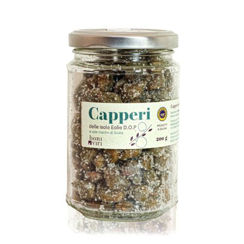 Aeolian island's capers in salt 200 g