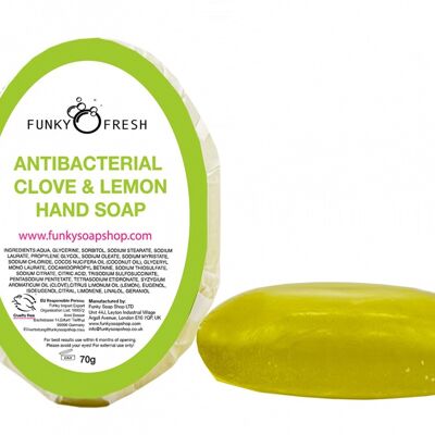 Reinigende und reinigende Nelken- und Zitronen-Handseife, 100 % natürlich und handgefertigt, 70 g