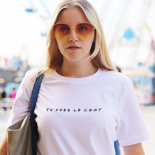 Tshirt "Tu pues le chat" Femme - Couleur Blanc