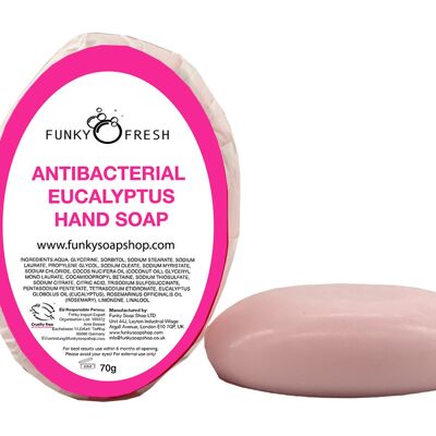 Sapone per le mani all'eucalipto purificante e detergente, 100% naturale e fatto a mano, 70 g