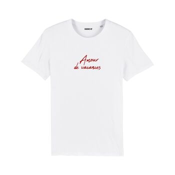 T-shirt à message "Amour de vacances" - Femme - Couleur Blanc