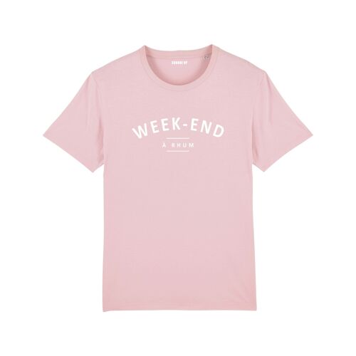 T-shirt "Week-end à Rhum" - Femme - Couleur Rose