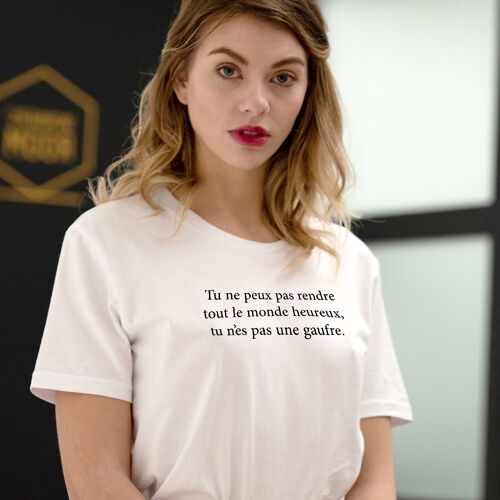 T-shirt "Tu n'es pas une gaufre" - Femme - Couleur Blanc