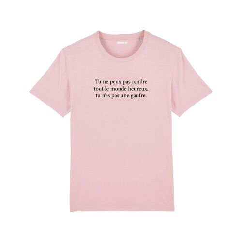 T-shirt "Tu n'es pas une gaufre" - Femme - Couleur Rose
