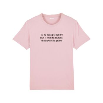 T-shirt "Tu n'es pas une gaufre" - Femme - Couleur Rose