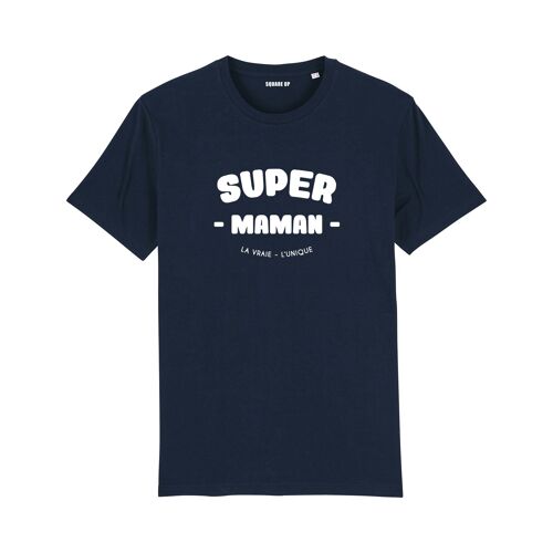 T-shirt "Super Maman" - Femme - Couleur Bleu Marine