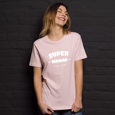 T-Shirt "Super Mom" - Damen - Rosa Farbe