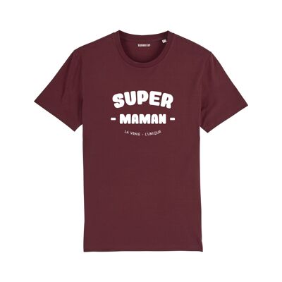Camiseta "Super Mom" - Mujer - Color burdeos