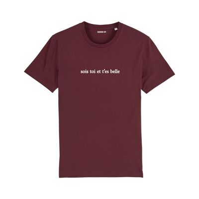 T-Shirt "Sei du und du bist schön" - Damen - Burgunderrot