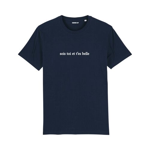 T-shirt "Sois toi et t'es belle" - Femme - Couleur Bleu Marine
