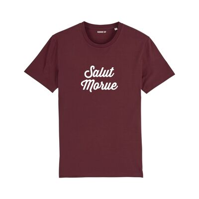 T-shirt "Salut Morue" - Femme - Couleur Bordeaux