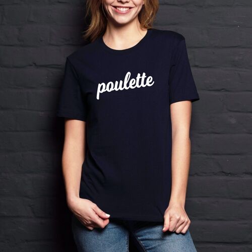 T-shirt "Poulette" - Femme - Couleur Bleu Marine