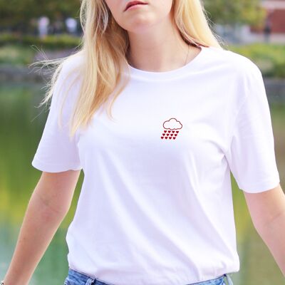 T-shirt "Pluie de coeur" - Femme - Couleur Blanc