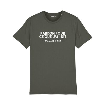 T-shirt "Pardon pour ce que j'ai dit" - Femme - Couleur Kaki