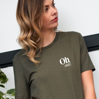 T-shirt "Oh Oui !" - Femme - Couleur Kaki