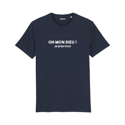 T-shirt "Oh mon Dieu ! Je m'en fous" - Femme - Couleur Bleu Marine