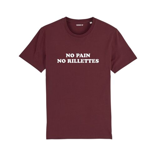 T-shirt "No pain no rillettes" - Femme - Couleur Bordeaux