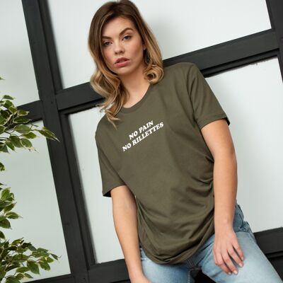 T-Shirt "No pain no rillettes" - Damen - Farbe Khaki
