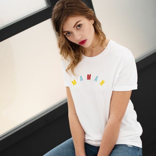 T-shirt "Maman" - Femme - Couleur Blanc