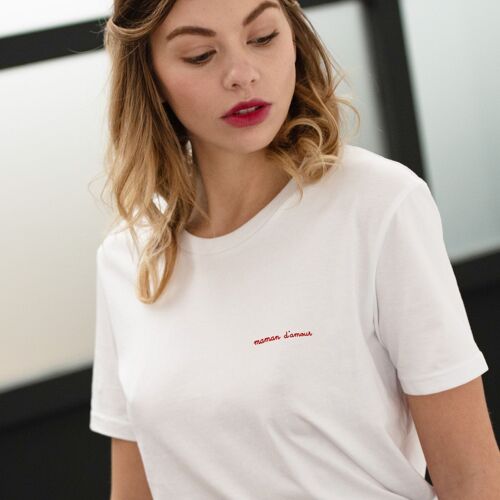 T-shirt "Maman D'amour" - Femme - Couleur Blanc