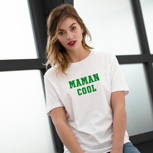 T-shirt "Maman Cool" - Femme - Couleur Blanc