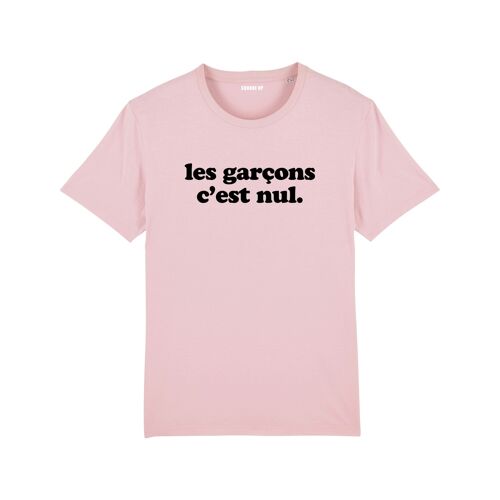 T-shirt "Les garçons c'est nul" - Femme - Couleur Rose