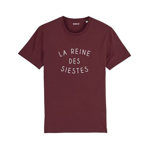 T-shirt "La reine des siestes" - Femme - Couleur Bordeaux