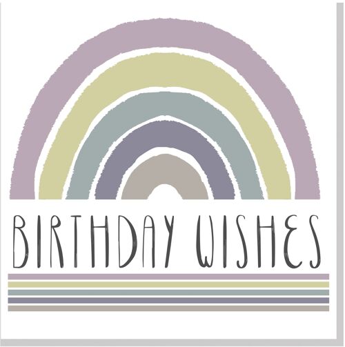 Birthday wishes Rainbow stripe square card