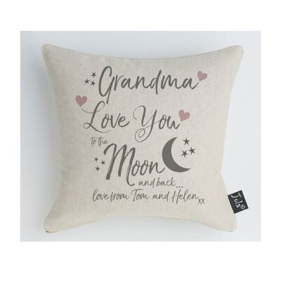 Grandma Love You To The Moon & Rückenkissen/Personalisieren