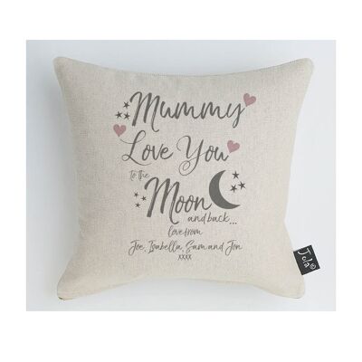 Mummy Love You To The Moon & Rückenkissen/Personalisieren