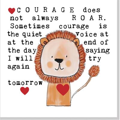 Carte carrée Courage Lion...