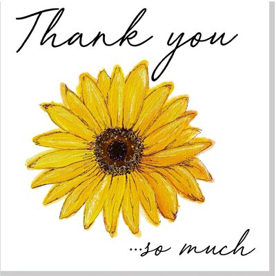 ECH Sunflower Thank you... square card