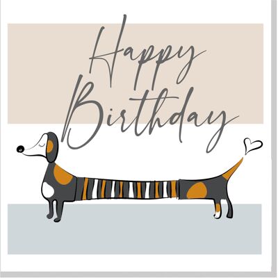 Alles- Gute zum Geburtstagwurst-Hund… quadratische Karte
