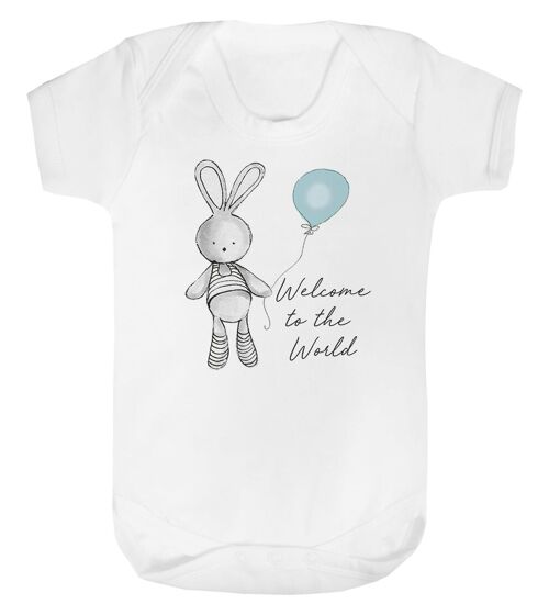 Welcome Balloon Baby vest - Blue
