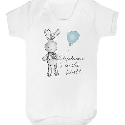 Welcome Balloon Baby vest - Blue