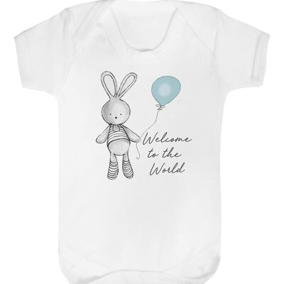 Welcome Balloon Baby vest - Blue