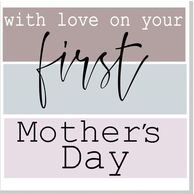 First Mother's Day pastel square card