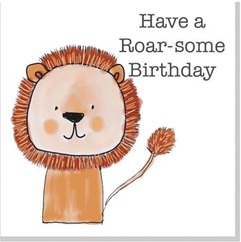 Carte carrée Have a Roar-some Birthday Lion