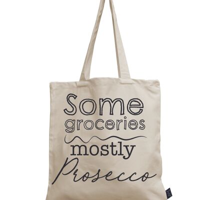 Sac en toile Some Groceries Mostly Prosecco