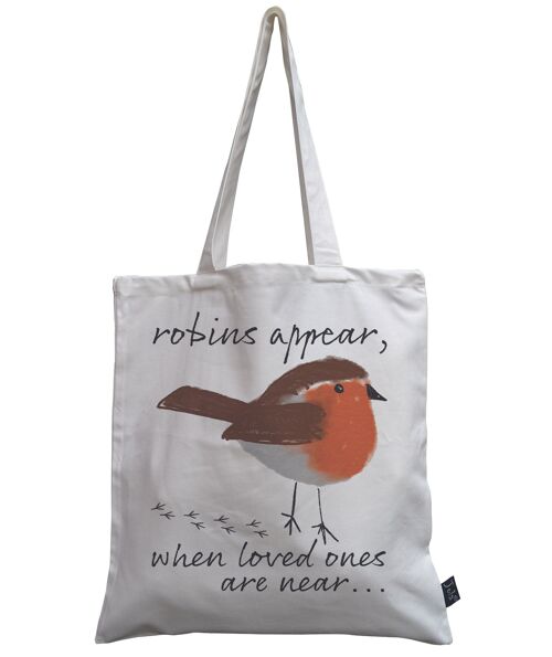 Robins appear canvas bag - White