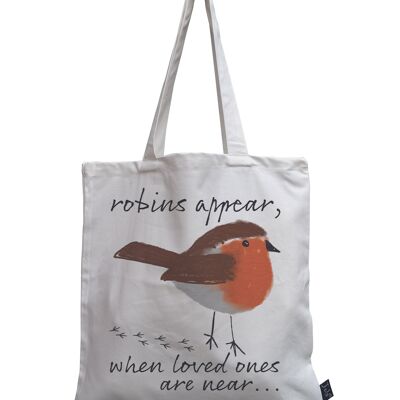 Robins appear canvas bag - White