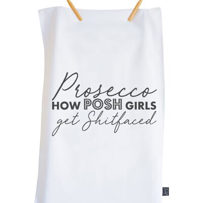 Bold Prosecco Shit Faced Tea towel