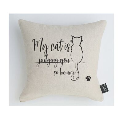 Coussin Chat qui te juge - Midi